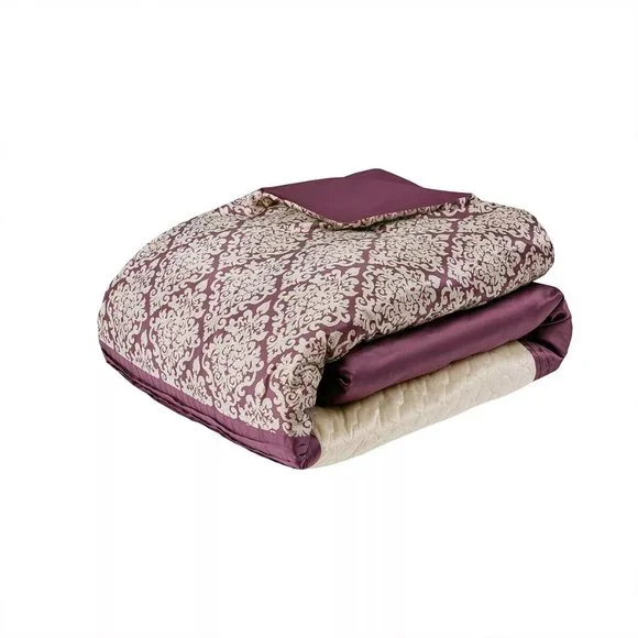 KING Madison Park Plum Luciana 7-piece Comforter Set with Coordinating Pillows